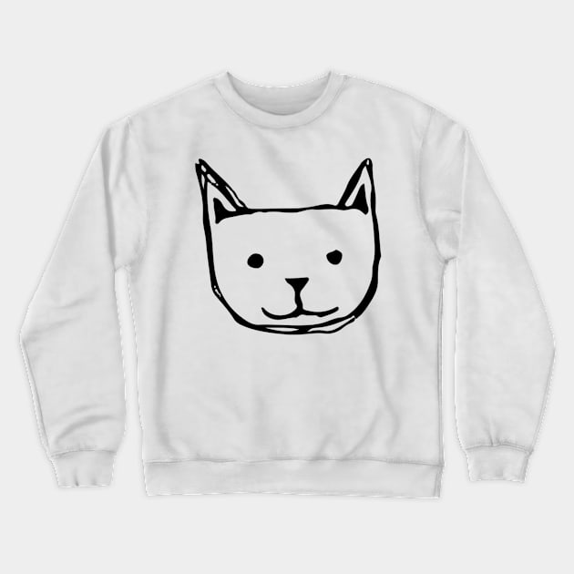 Cat Doodle Black Crewneck Sweatshirt by Mijumi Doodles